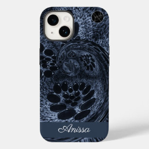 Monogram Modern Blue Denim Swirl Plus Pro Max) Case-Mate iPhone 14 Hülle