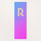 Monogram Modern Blue Hot Pink Gradient Yogamatte (Rückseite)