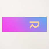 Monogram Modern Blue Hot Pink Gradient Yogamatte (Vorderseite (Horizontal))