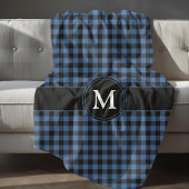 Monogram, Modern Blue Kariert Karos Fleecedecke
