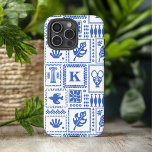 Monogram Modern Blue White Abstrakt Pattern iPhone 16 Pro Max Hülle<br><div class="desc">Monogram Modern Blue White Abstrakt Pattern iPhone 16 Pro Max Case Phone Case Gehäuse zeichnet sich durch ein Muster abstrakter Objekte aus. Perfektes Geschenk für sie zu Weihnachten,  Geburtstag,  Muttertag und mehr,  ob Freundin,  Schwester,  Mutter,  Freunde. Erstellt von Evco Studio www.zazzle.com/store/evcostudio</div>