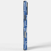 Monogram Modern Blue White Abstrakt Pattern Case-Mate iPhone Hülle (Rückseite / Rechts)