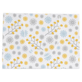 Monogram Modern Blue Yellow & Gray Gift Bag Große Geschenktüte (Rückseite)