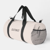 Monogram Modern Blush Pink Calligraphy Duffle Bag (Rechte Ecke)
