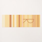 Monogram Modern Boho Brown Streifen Yogamatte (Rückseite (Horizontal))