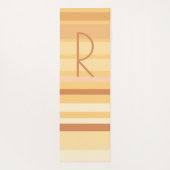 Monogram Modern Boho Brown Streifen Yogamatte (Rückseite)