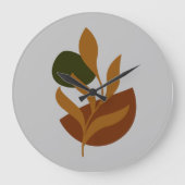 Monogram Modern Boho Große Wanduhr (Vorderseite)