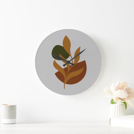 Monogram Modern Boho Große Wanduhr (Zuhause)