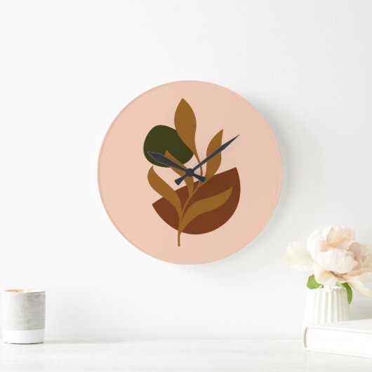 Monogram Modern Boho Große Wanduhr (Zuhause)