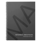Monogram Modern Bold Typografy Beruflich Notizblock (Vorderseite)