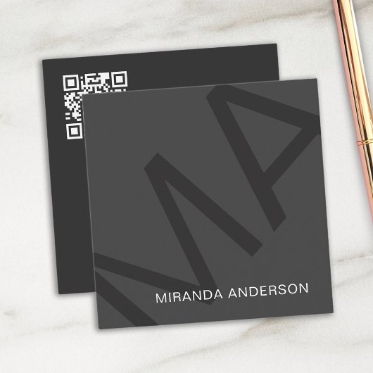 Monogram Modern Bold Typografy Beruflich Quadratische Visitenkarte
