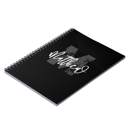 Monogram Modern Boy Back-to-School-Hausaufgaben Notizblock (Linke Seite)