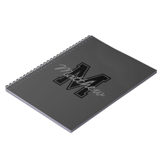 Monogram Modern Boy Preppy Back-to-School-Hausaufg Notizblock (Linke Seite)