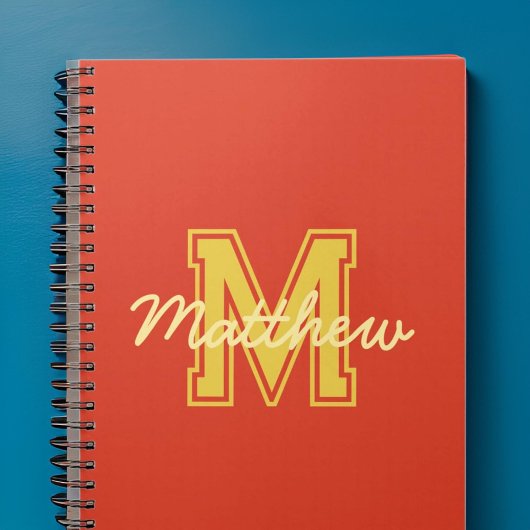 Monogram Modern Boy Preppy Back-to-School Notizblock