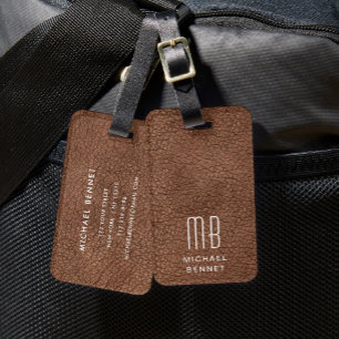 Monogram Modern Braun  Gepäckanhänger