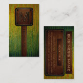 Monogram Modern Brown Leather Look #6 Visitenkarte (Vorne/Hinten)