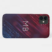 Monogram Modern Burgundy Navy Personalisiert Case-Mate iPhone Hülle (Rückseite (Horizontal))