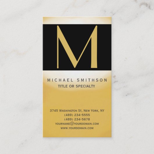 Monogram Modern Business Card Visitenkarte (Vorderseite)