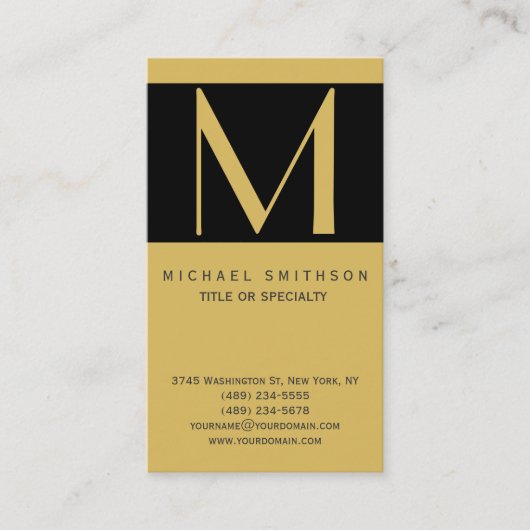 Monogram Modern Business Card Visitenkarte (Vorderseite)