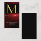 Monogram Modern Business Card Visitenkarte (Vorne/Hinten)
