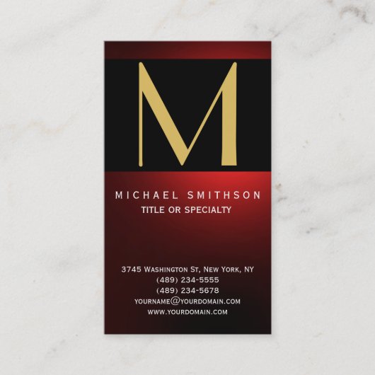 Monogram Modern Business Card Visitenkarte (Vorderseite)