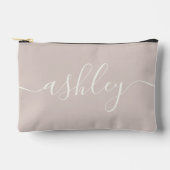Monogram Modern Calligraphy Pink Ivory Script Zubehörtasche (Vorderseite)