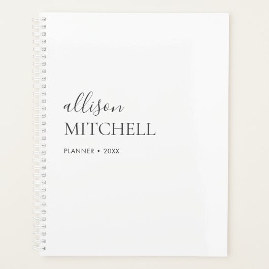 Monogram Modern Chic Script Calligraphy Planner Planer (Vorderseite)