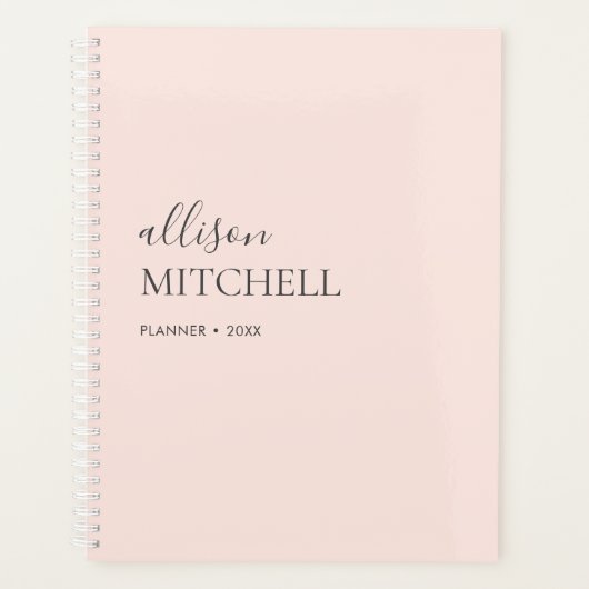 Monogram Modern Chic Script Calligraphy Planner Planer (Vorderseite)