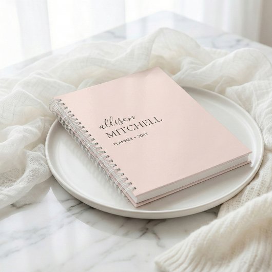 Monogram Modern Chic Script Calligraphy Planner Planer