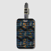 Monogram Modern Collage of Names Gepäckanhänger (Vorderseite Vertikal)