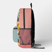 Monogram Modern Colorful Floral Girls School Bedruckter Rucksack (Rechts)