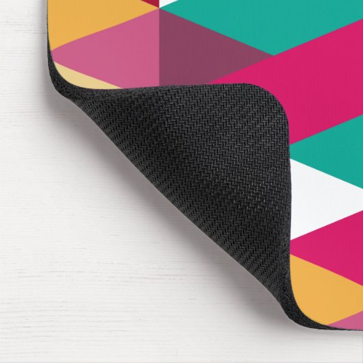 Monogram Modern Colorful Geometric Pattern Mousepad (Ecke)