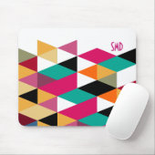 Monogram Modern Colorful Geometric Pattern Mousepad (Mit Mouse)
