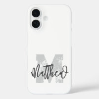 Monogram Modern Cool Grunge Fügen Sie Ihren Namen 