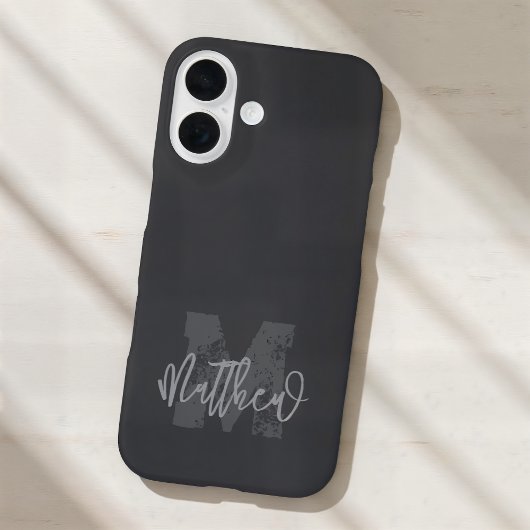 Monogram Modern Cool Grunge Fügen Sie Ihren Namen Case-Mate iPhone Hülle