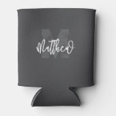 Monogram Modern Cool Grunge Fügen Sie Ihren Namen Dosenkühler (Vorderseite)