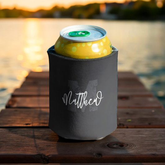 Monogram Modern Cool Grunge Fügen Sie Ihren Namen Dosenkühler