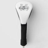Monogram Modern Cool Grunge Fügen Sie Ihren Namen Golf Headcover (Vorderseite)