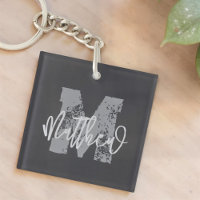 Monogram Modern Cool Grunge Fügen Sie Ihren Namen 