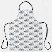 Monogram Modern Cool Grunge Fügen Sie Ihren Namen Schürze (Vorderseite)