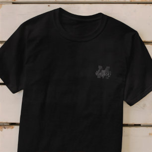 Monogram Modern Cool Grunge Fügen Sie Ihren Namen  T-Shirt