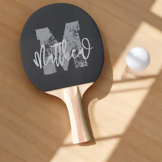 Monogram Modern Cool Grunge Fügen Sie Ihren Namen  Tischtennis Schläger