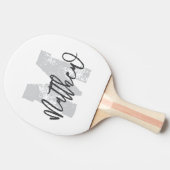 Monogram Modern Cool Grunge Fügen Sie Ihren Namen Tischtennis Schläger (Seitenansicht)