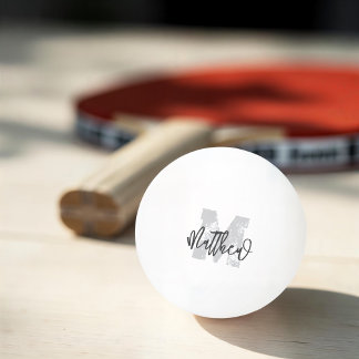Monogram Modern Cool Grunge Fügen Sie Ihren Namen  Tischtennisball