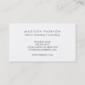 Monogram Modern Dark Gray Linen Imitate Muster Visitenkarte (Rückseite)