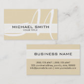 Monogram Modern Dutch white Background Visitenkarte (Vorne/Hinten)