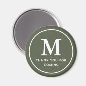 Monogram Modern Einfach Chic Danke Fürs Kommen Magnet (Vorderseite/Rückseite)