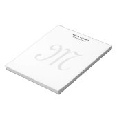 Monogram Modern Einfach Minimalistisch Schlicht Notizblock (Rotiert)