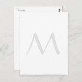 Monogram Modern Einfach Minimalistisch Schlicht Postkarte (Vorne/Hinten)