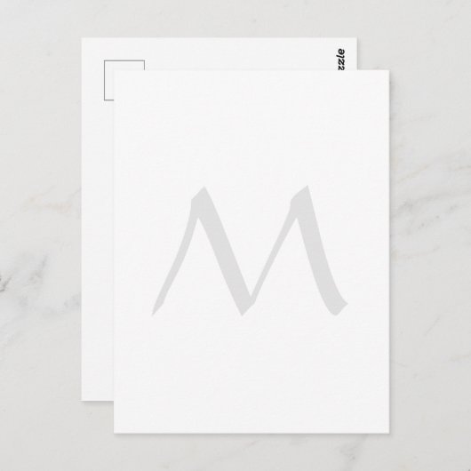 Monogram Modern Einfach Minimalistisch Schlicht Postkarte (Vorne/Hinten)